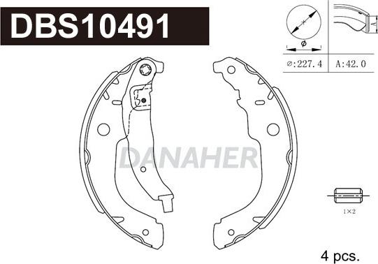 Danaher DBS10491 - Bremžu loku komplekts adetalas.lv