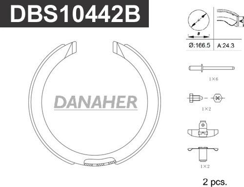 Danaher DBS10442B - Bremžu loku kompl., Stāvbremze adetalas.lv