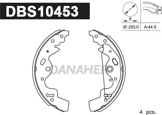 Danaher DBS10453 - Bremžu loku komplekts adetalas.lv