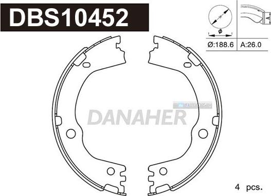 Danaher DBS10452 - Bremžu loku kompl., Stāvbremze adetalas.lv