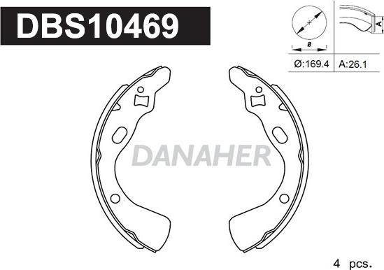 Danaher DBS10469 - Bremžu loku komplekts adetalas.lv