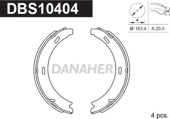 Danaher DBS10404 - Bremžu loku kompl., Stāvbremze adetalas.lv