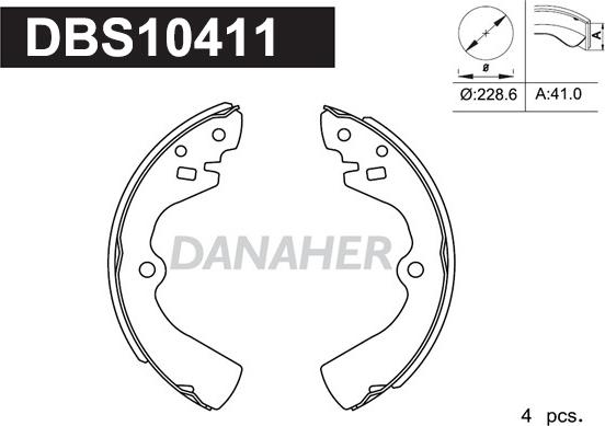 Danaher DBS10411 - Bremžu loku komplekts adetalas.lv