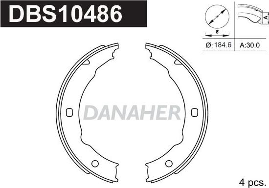 Danaher DBS10486 - Bremžu loku kompl., Stāvbremze adetalas.lv