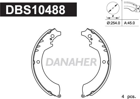 Danaher DBS10488 - Bremžu loku komplekts adetalas.lv