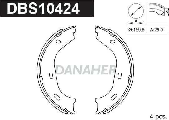 Danaher DBS10424 - Bremžu loku kompl., Stāvbremze adetalas.lv