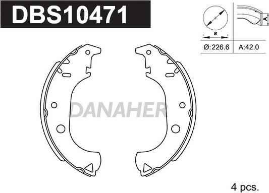 Danaher DBS10471 - Bremžu loku komplekts adetalas.lv