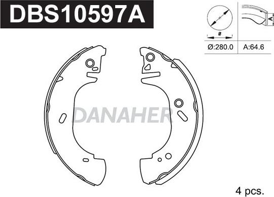 Danaher DBS10597A - Bremžu loku komplekts adetalas.lv