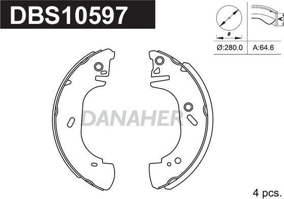 Danaher DBS10597 - Bremžu loku komplekts adetalas.lv