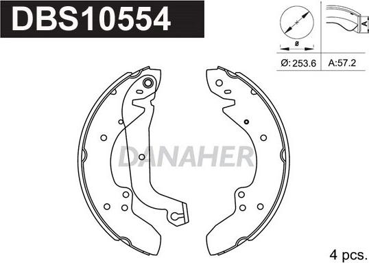 Danaher DBS10554 - Bremžu loku komplekts adetalas.lv