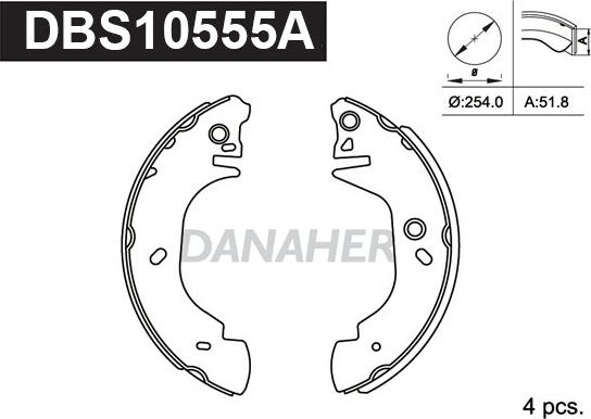 Danaher DBS10555A - Bremžu loku komplekts adetalas.lv