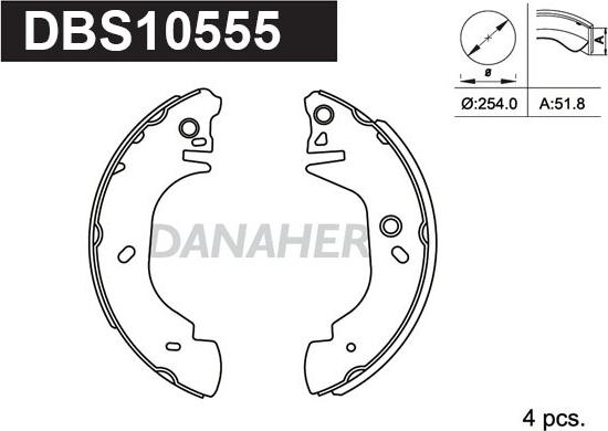 Danaher DBS10555 - Bremžu loku komplekts adetalas.lv