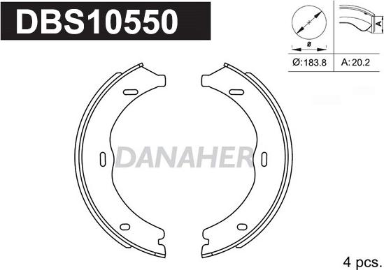 Danaher DBS10550 - Bremžu loku kompl., Stāvbremze adetalas.lv