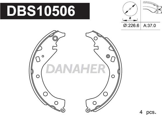 Danaher DBS10506 - Bremžu loku komplekts adetalas.lv