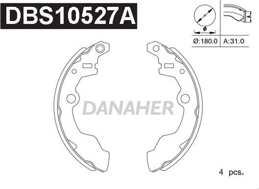 Danaher DBS10527A - Bremžu loku komplekts adetalas.lv