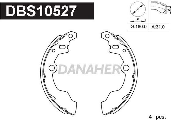 Danaher DBS10527 - Bremžu loku komplekts adetalas.lv