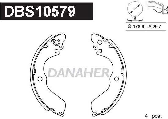 Danaher DBS10579 - Bremžu loku komplekts adetalas.lv