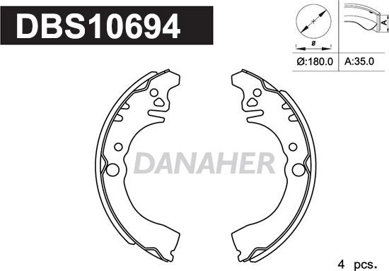 Danaher DBS10694 - Bremžu loku komplekts adetalas.lv