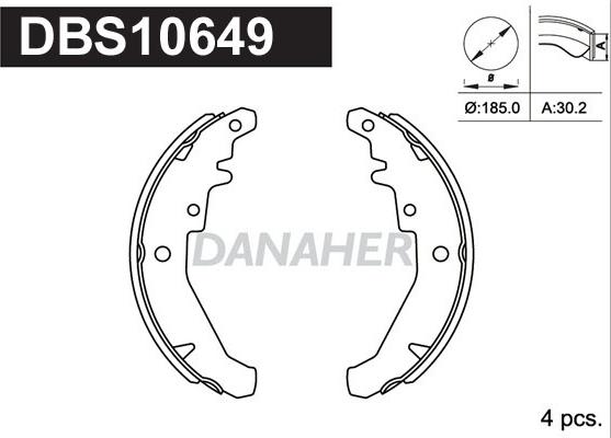 Danaher DBS10649 - Bremžu loku komplekts adetalas.lv