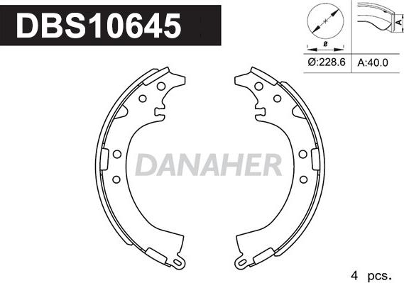 Danaher DBS10645 - Bremžu loku komplekts adetalas.lv