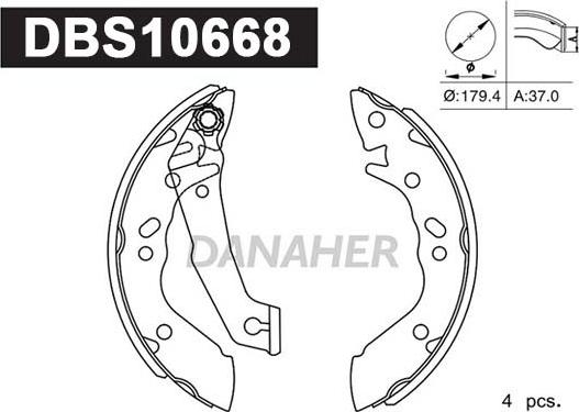 Danaher DBS10668 - Bremžu loku komplekts adetalas.lv