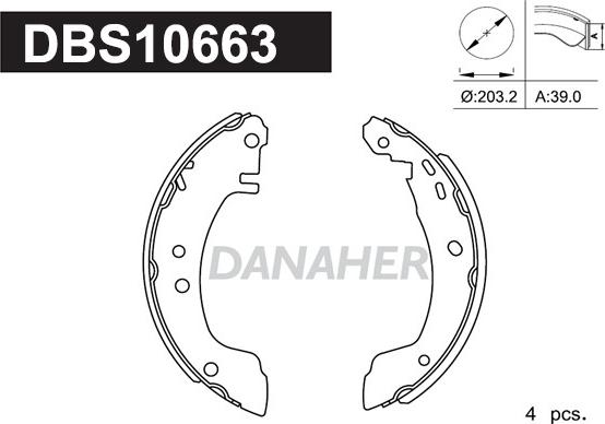 Danaher DBS10663 - Bremžu loku komplekts adetalas.lv