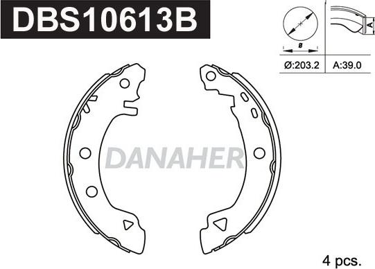 Danaher DBS10613B - Bremžu loku komplekts adetalas.lv