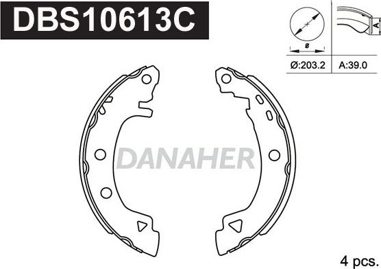 Danaher DBS10613C - Bremžu loku komplekts adetalas.lv