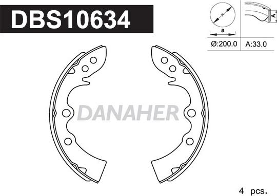 Danaher DBS10634 - Bremžu loku komplekts adetalas.lv