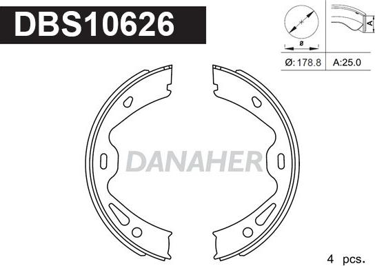 Danaher DBS10626 - Bremžu loku kompl., Stāvbremze adetalas.lv