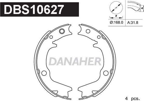 Danaher DBS10627 - Bremžu loku kompl., Stāvbremze adetalas.lv