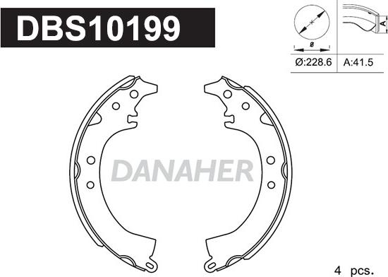 Danaher DBS10199 - Bremžu loku komplekts adetalas.lv