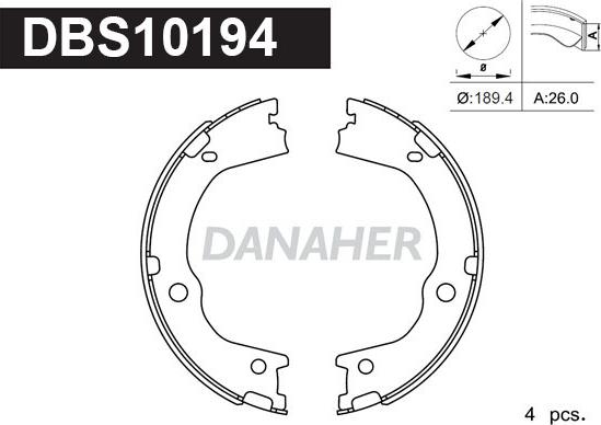 Danaher DBS10194 - Bremžu loku kompl., Stāvbremze adetalas.lv