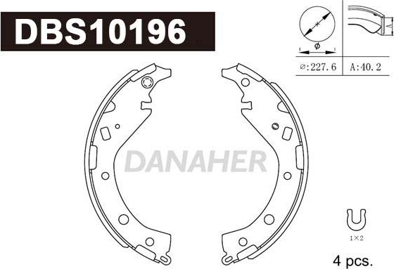 Danaher DBS10196 - Bremžu loku komplekts adetalas.lv