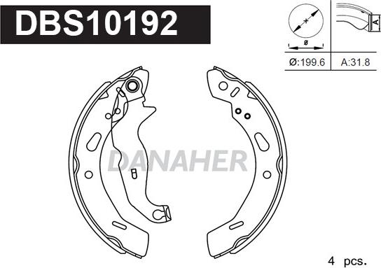 Danaher DBS10192 - Bremžu loku komplekts adetalas.lv