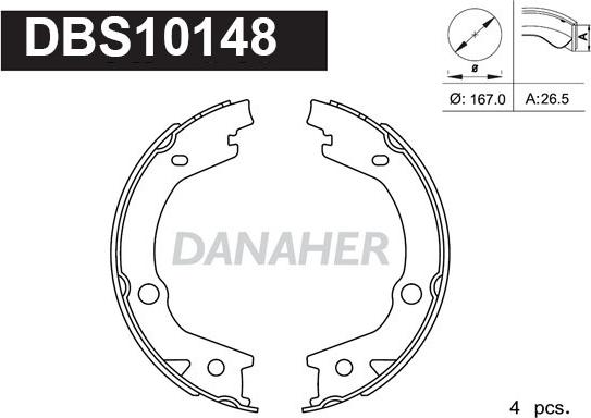 Danaher DBS10148 - Bremžu loku kompl., Stāvbremze adetalas.lv