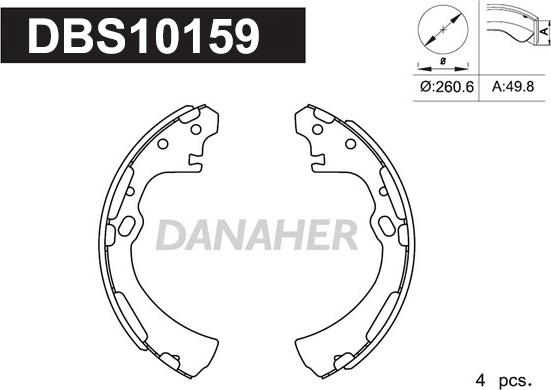 Danaher DBS10159 - Bremžu loku komplekts adetalas.lv