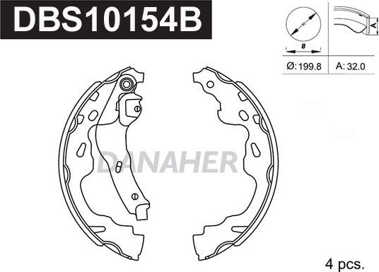 Danaher DBS10154B - Bremžu loku komplekts adetalas.lv