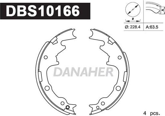 Danaher DBS10166 - Bremžu loku komplekts adetalas.lv