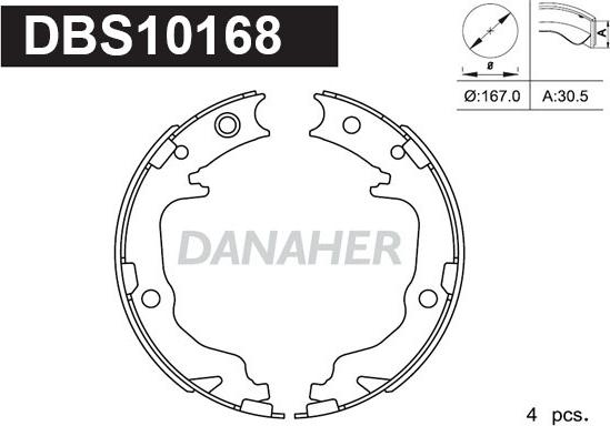 Danaher DBS10168 - Bremžu loku kompl., Stāvbremze adetalas.lv