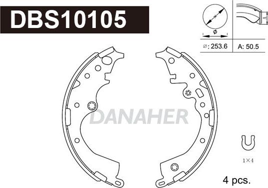 Danaher DBS10105 - Bremžu loku komplekts adetalas.lv