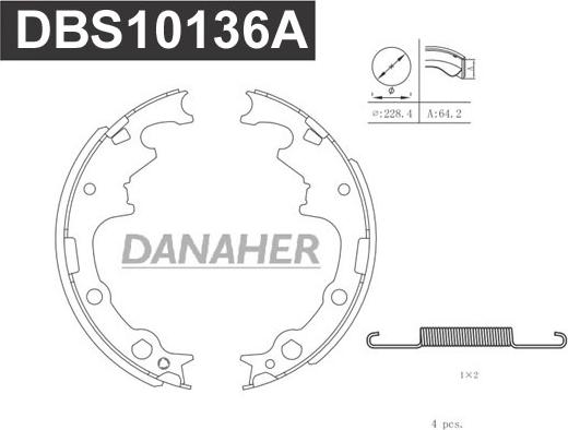 Danaher DBS10136A - Bremžu loku komplekts adetalas.lv