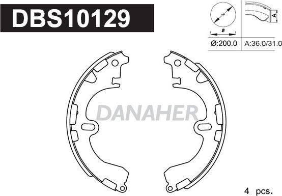 Danaher DBS10129 - Bremžu loku komplekts adetalas.lv