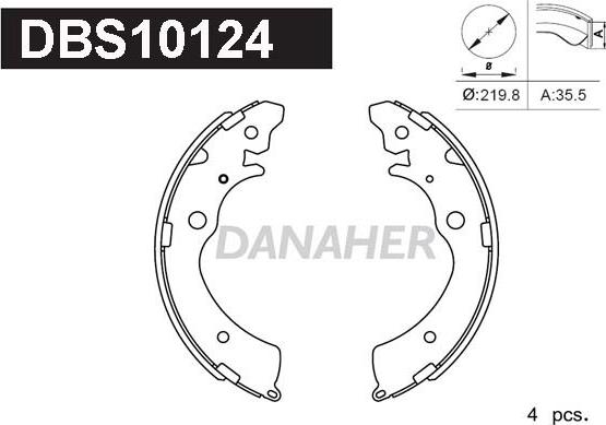 Danaher DBS10124 - Bremžu loku komplekts adetalas.lv