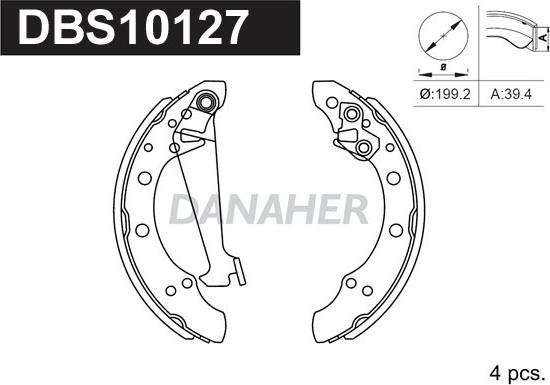 Danaher DBS10127 - Bremžu loku komplekts adetalas.lv