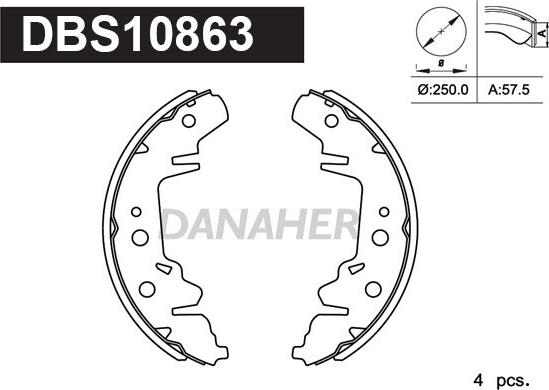 Danaher DBS10863 - Bremžu loku komplekts adetalas.lv