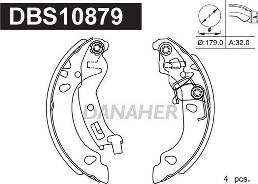 Danaher DBS10879 - Bremžu loku komplekts adetalas.lv