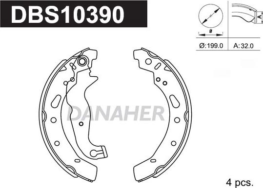 Danaher DBS10390 - Bremžu loku komplekts adetalas.lv