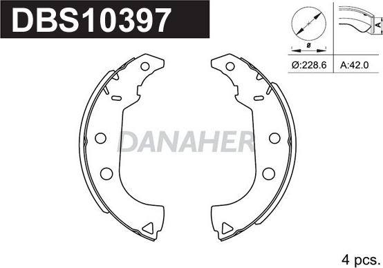 Danaher DBS10397 - Bremžu loku komplekts adetalas.lv