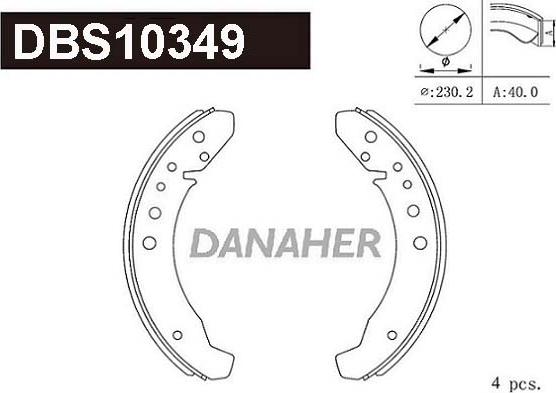 Danaher DBS10349 - Bremžu loku komplekts adetalas.lv